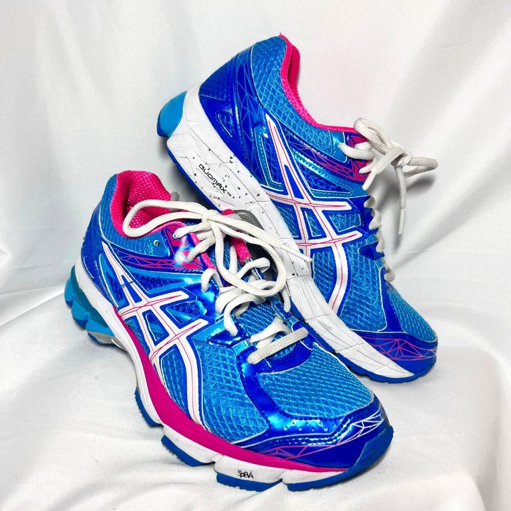 Asics Dynamic Blue and Pink Running Shoes
